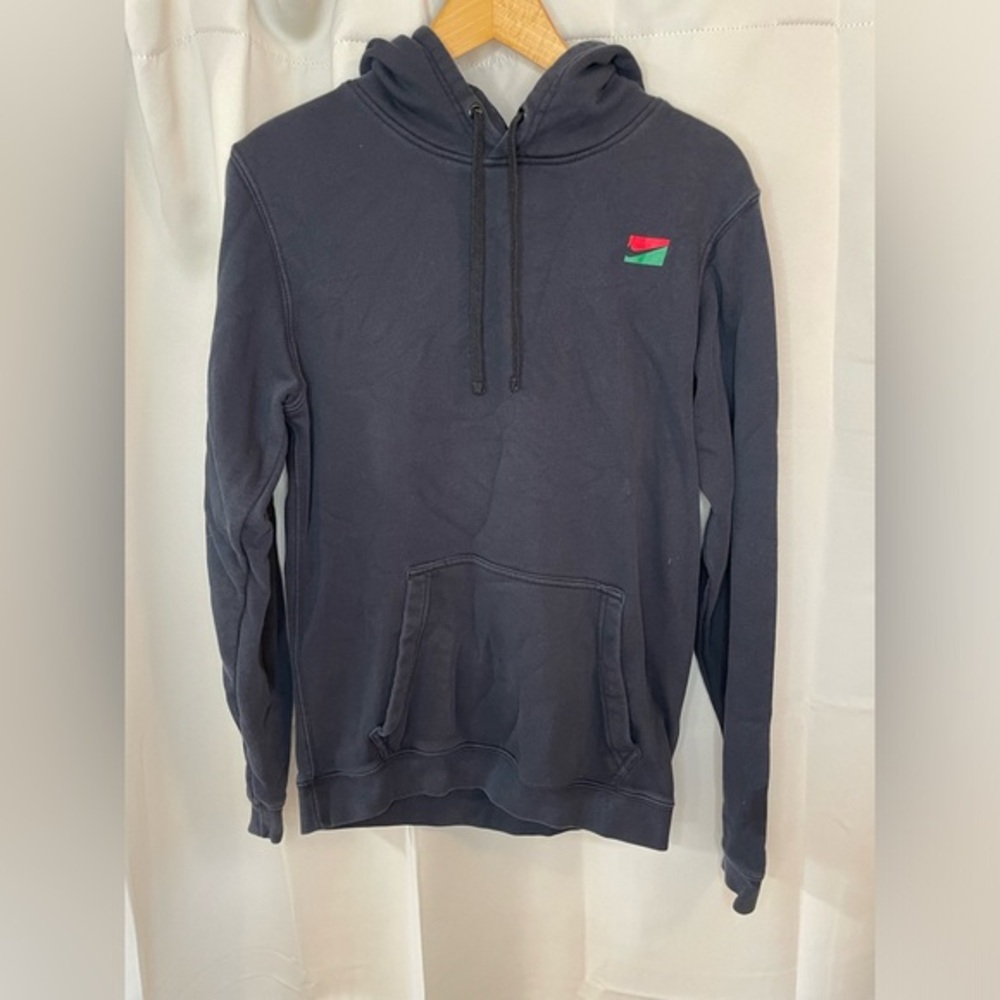 Nike Black Pullover Hoodie Red and Green Swoosh Mens Small